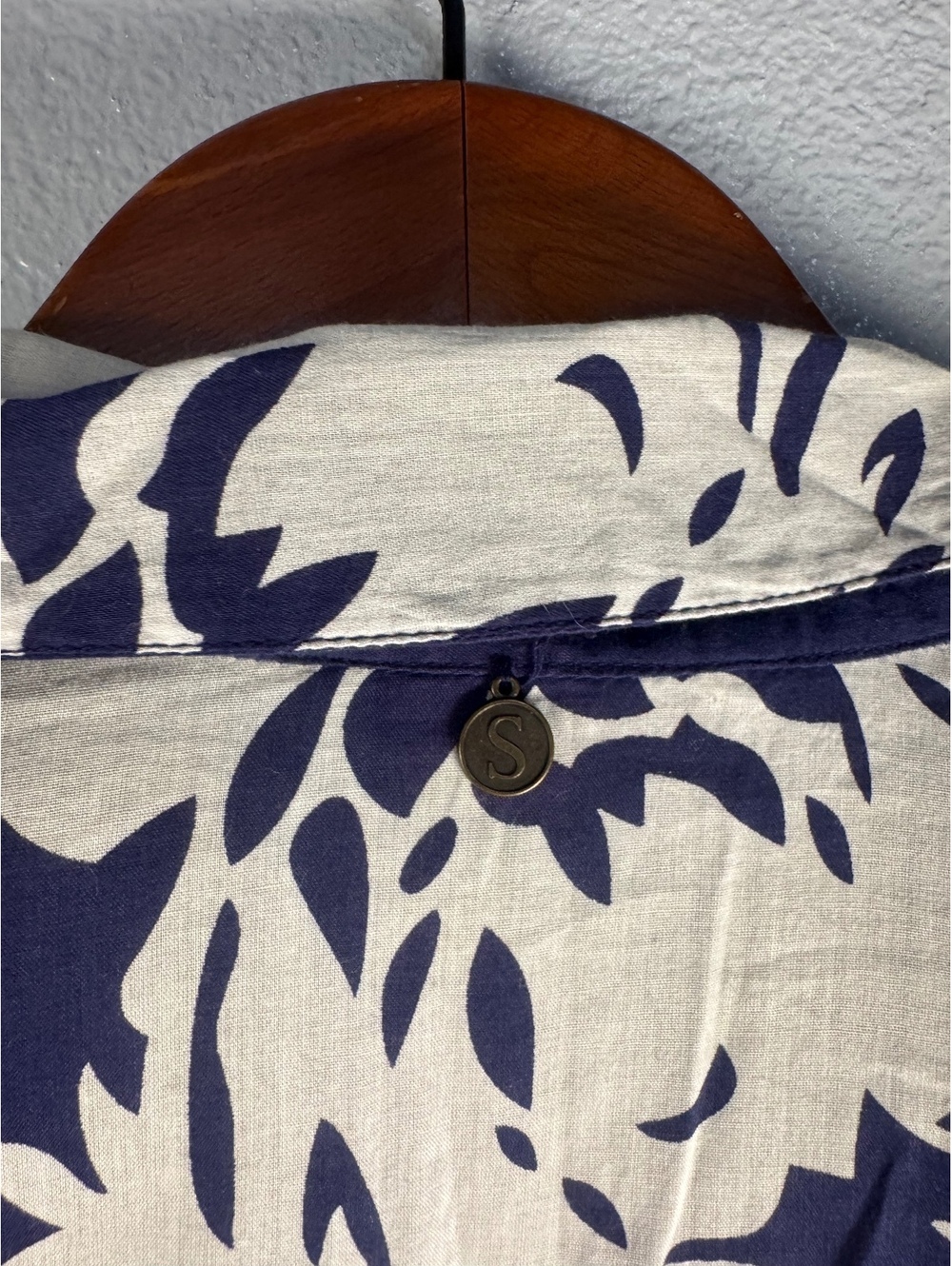 Soft Surroundings Navy Floral Embellished Cotton Tunic Beach Cover Up - Picture 7 of 11